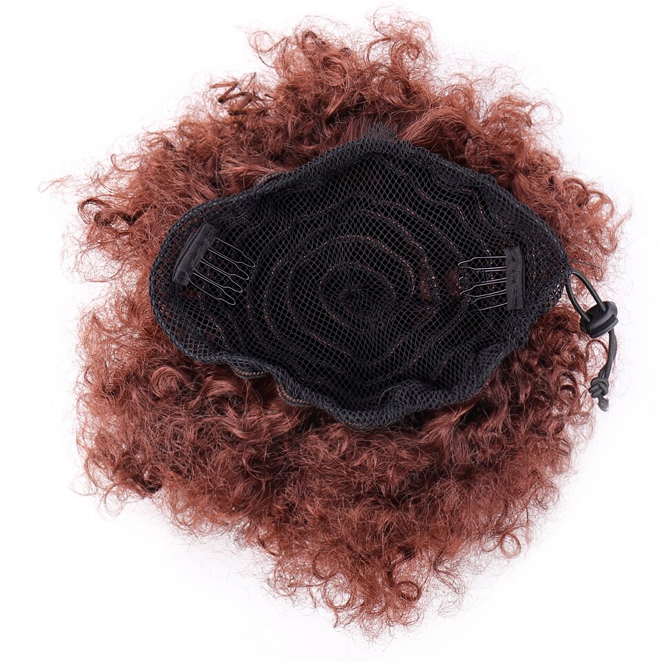 Talang afro puff syntetiskt hår bulle chignon frisyr för kvinnor peruk dragsko hästsvans kinky lockigt klämma i förlängningar hästsvans