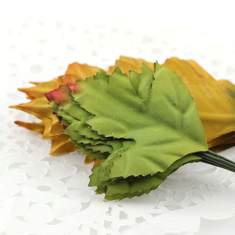Ongeveer 10-13 Stks/Bos Kunstbloemen Simulatie Rose Plastic Groen/Geel Blad Nep Zijde Bloemen Voor bruiloft Decoratie