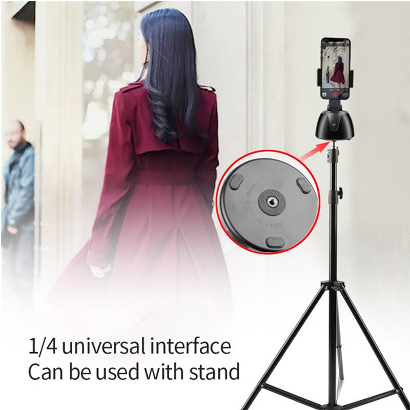 desktop Automatic Face Tracking and Camera Follower 360-degree Rotating Head Bracket for Mobile Phone Live VLOG Video Shooting