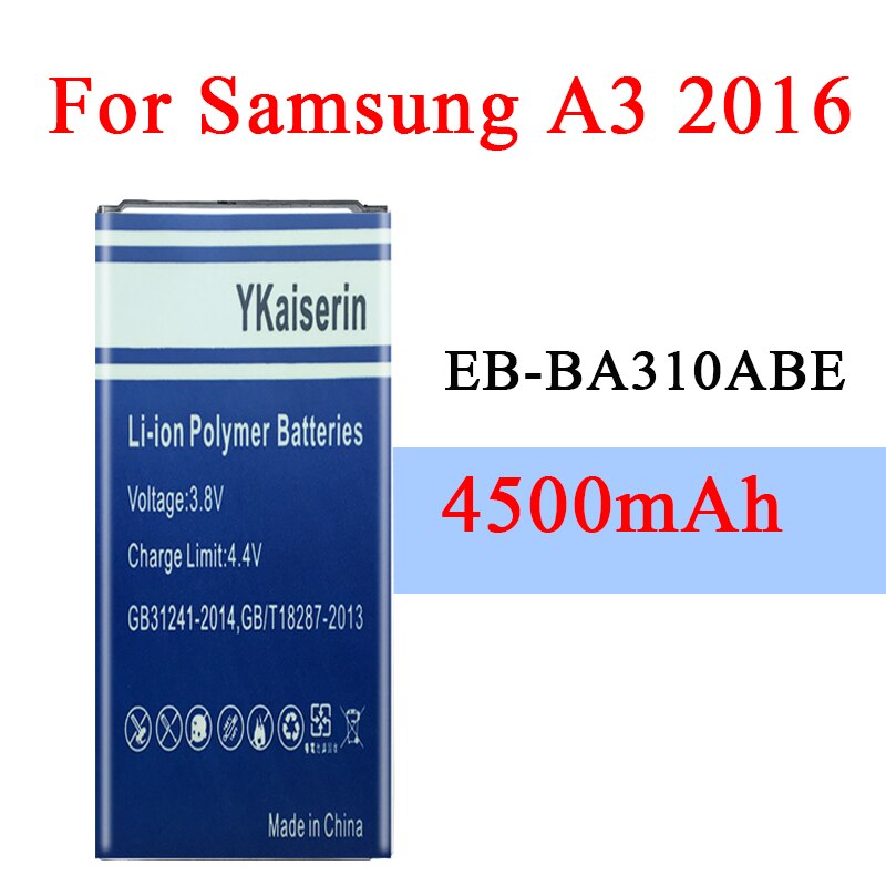 Batteria Per Samsung A3 A5 A7 2015 2016 2017 Edizione A300 A310 A320 A500 A510 A520 A700 A710 A720 EB-BA310ABE per la Galassia A8 A9: A3 2016  EB-BA310ABE