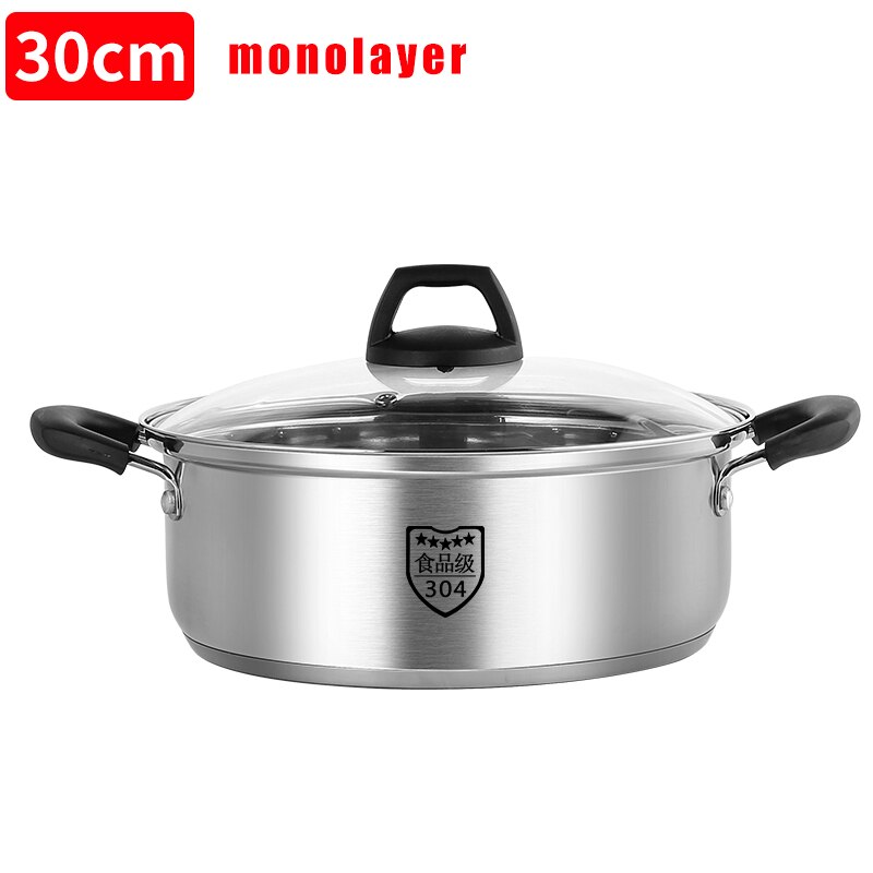 Haus Küche Dampf Topf Suppe Topf Edelstahl Topf Multi-funktion Kochgeschirr Topf: 30CM-eins Schicht
