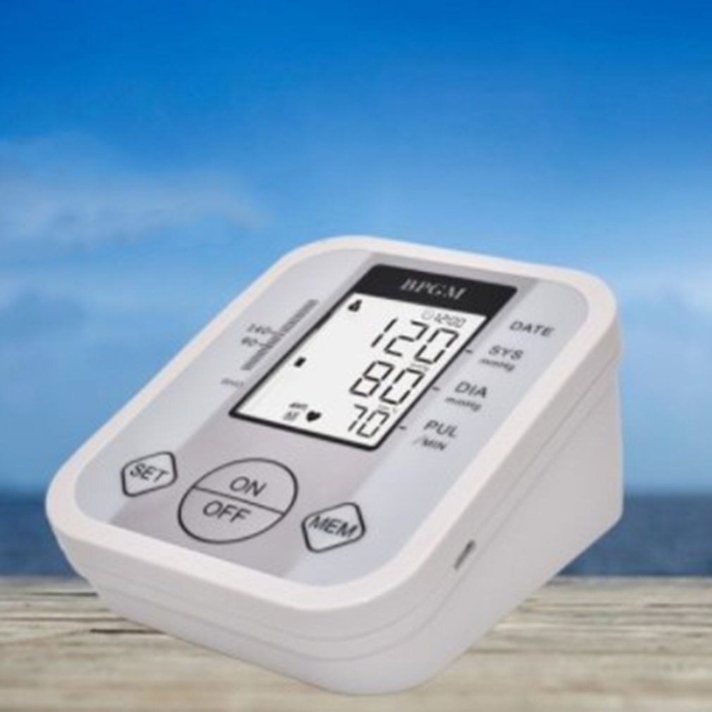 Arm Blood Pressure Monitor Sphygmomanometer LCD Display Meter Heart Rate Monitoring Machine Diagnostic Tool Digital Pulsometer