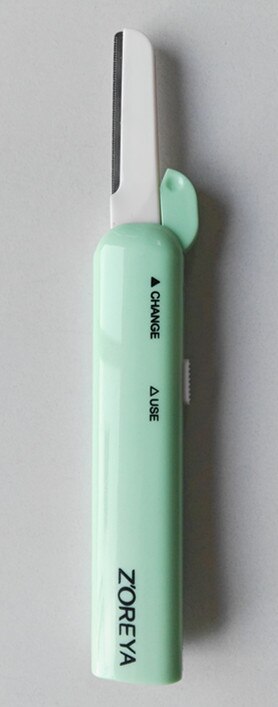 ZOREYA Brand Eyebrow Trimmer With Import Blade Safe Shaving Razors Makeup Tool For Basic Beauty: Telescopi Green colo