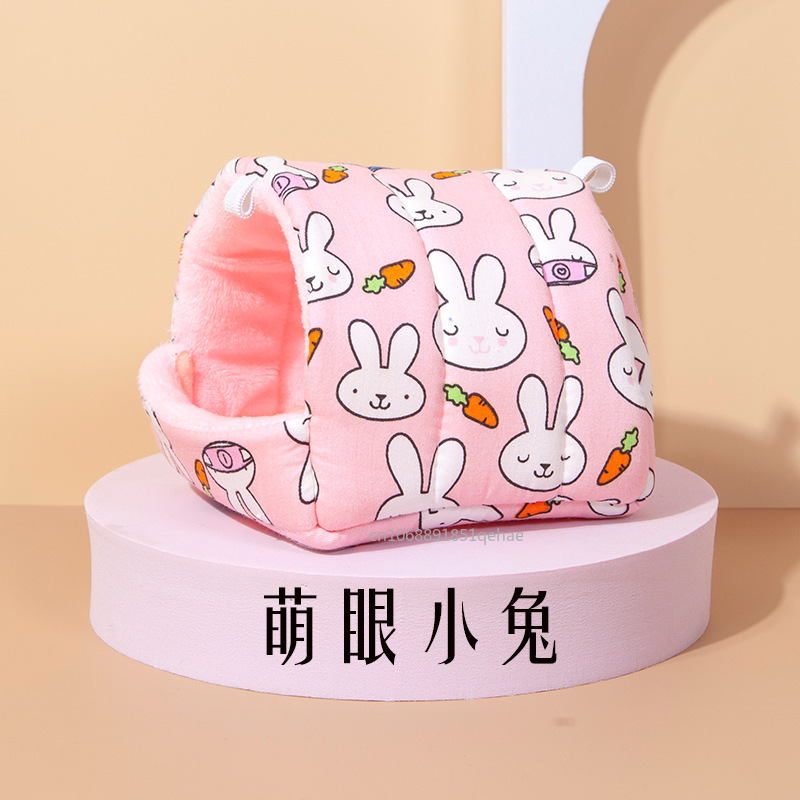 Cachette de lit de cochon d'inde de noël, lavable, pour petits animaux, Cage, accessoires pour Chinchillas, Hamsters, hérissons, tapis d'hiver: M / Bourgogne