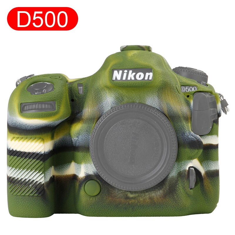 Funda de goma de silicona suave HQ para cámara Nikon D500 D750 D800 D810 D850: D500 Camo
