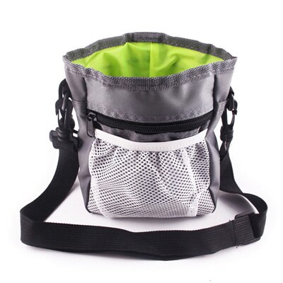 Mesh Pet Pouch Dog Training Treat Bags Portable Detachable Pet Feed Pocket Snack Reward interactive Waist Bag: Gray