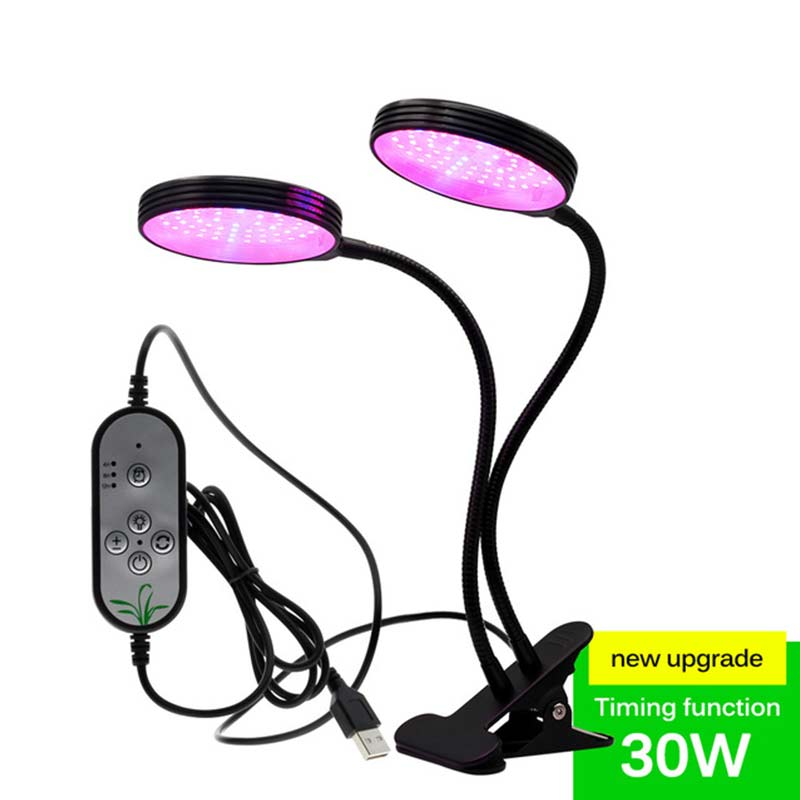 LED Grow Light USB PhytoLamp Full Spectrum Light With Control For Plants Seedlings Flower Indoor Grow Box Desktop Clip Lamp: 30W