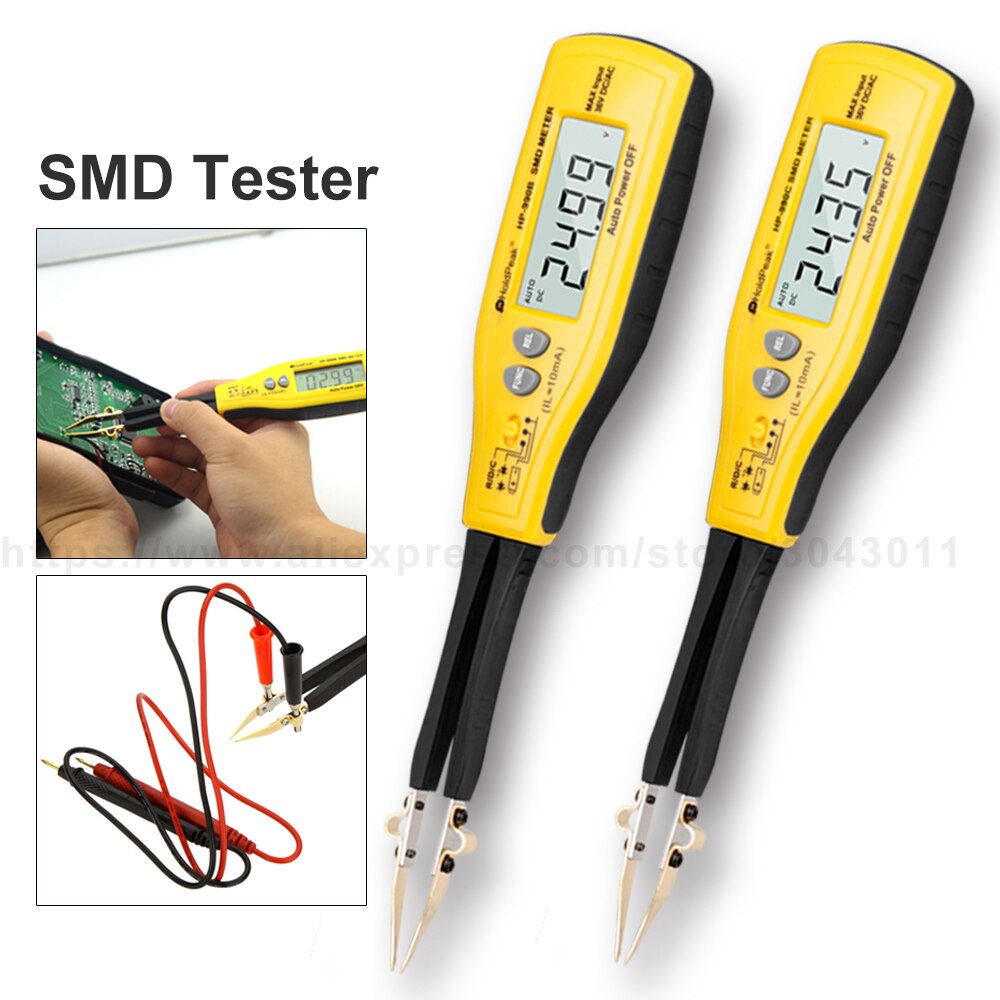 HoldPeak Digital Multimeter SMD Tester Resistance Capacitance Meters Diode Test SMT Component Tester HP-990A/B/C