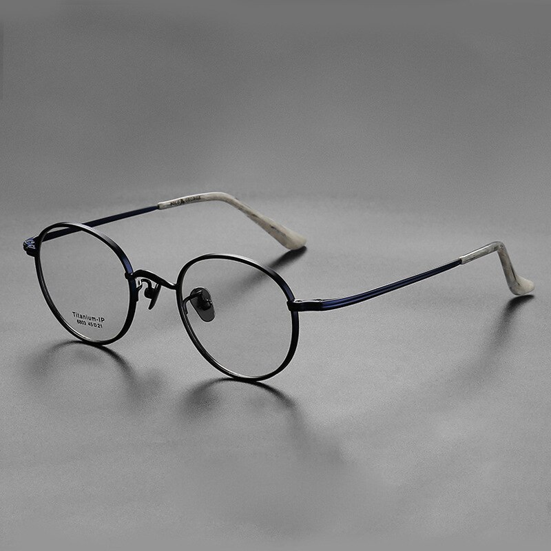Titanium briller super lette runde brillerammer nærsynethed hyperopi receptpligtige briller høje briller: C06