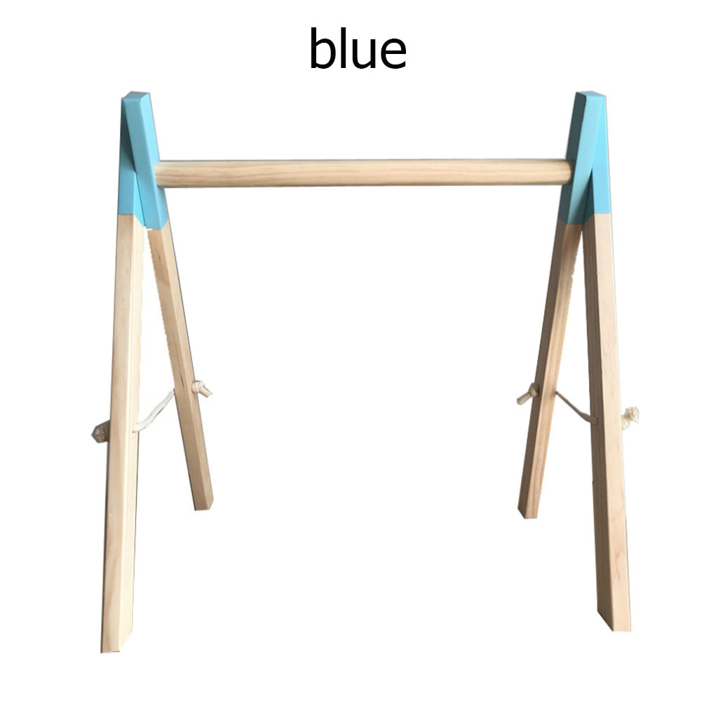 Jouet de gymnastique nordique pour bébés | Jouet avec anneau, cadre en bois, porte-vêtements, , décor pour chambre d'enfants A10: Blue