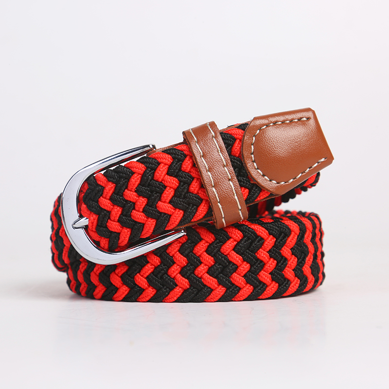 2.5 cm x 100cm universal nålespænde bælte til mænd og kvinder elastiske jeansbælter til unge studerende vævet kanvas tynd linning: Chokolade