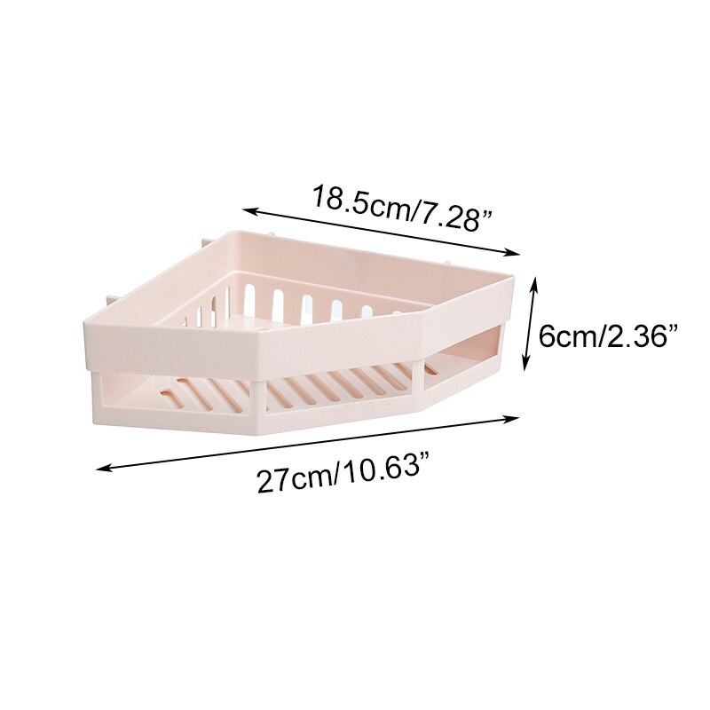 Perforation-free Corner Rack Toilet Wash Rack Seamless Wall-mounted Triangular Rack Receptacle Rack in Bathroom Accessories