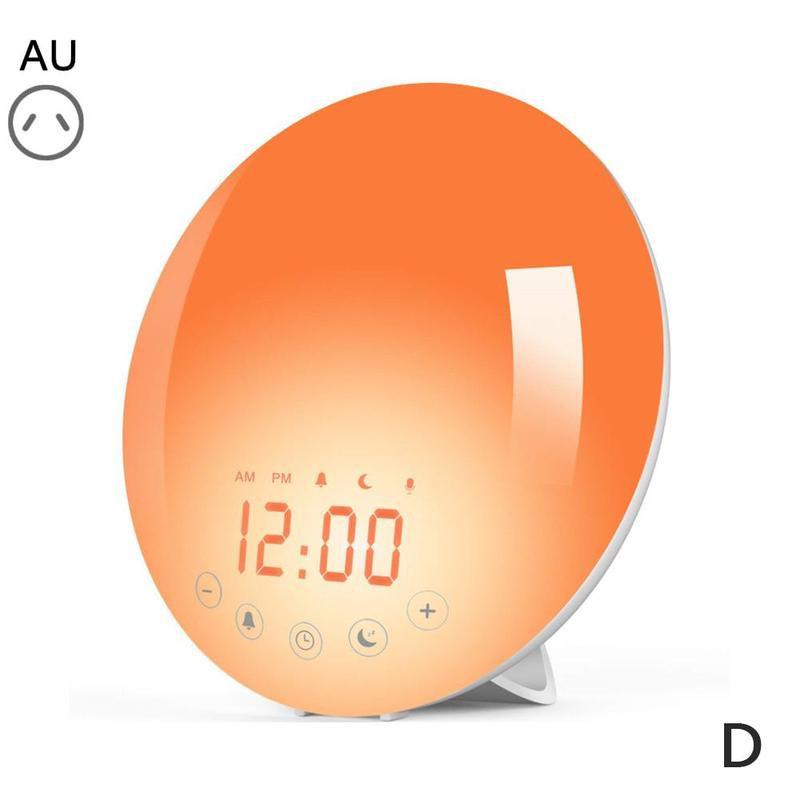 Fm Radio Dual Alarm Wake Up Light Wifi Smart Workday Alarm Clock With 7 Colors Sunrise/sunset Digital Led Bedside Lamp Beat: D