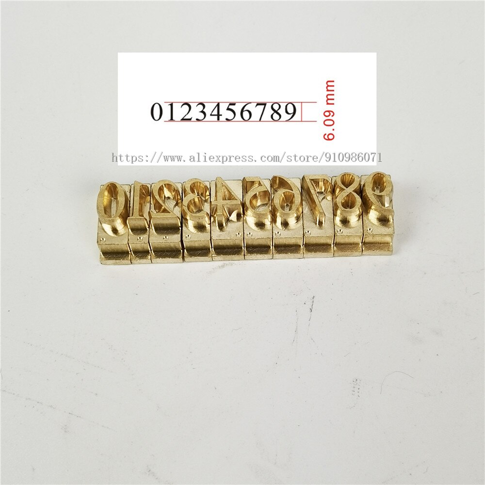 Time Roman font style brass foil stamping letters ,based on "A" height 6mm