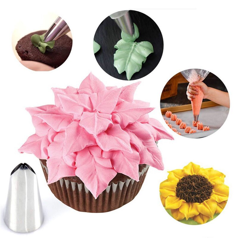 29 Pieces Russian Piping Tips Set Cake Decorating Supplies Kit Flower Frosting tips 16 Icing Nozzles 2 Couplers Pastry Bags
