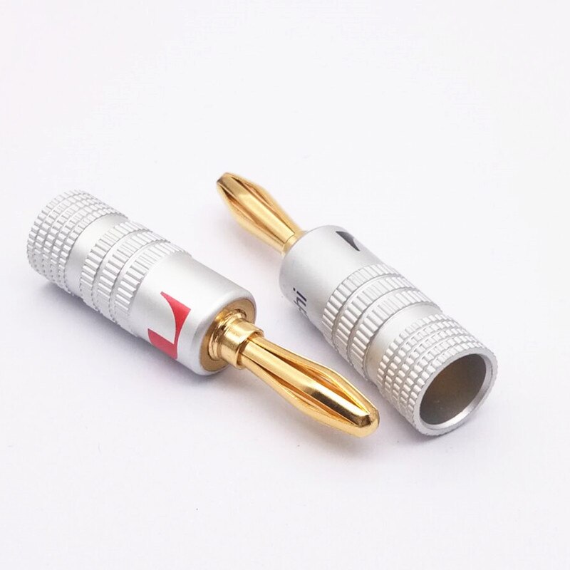Nakamichi Fijne Koperen Vergulde Banaan Plug Lassen-Gratis 4Mm Banaan Plug Luidsprekerkabel Stekker