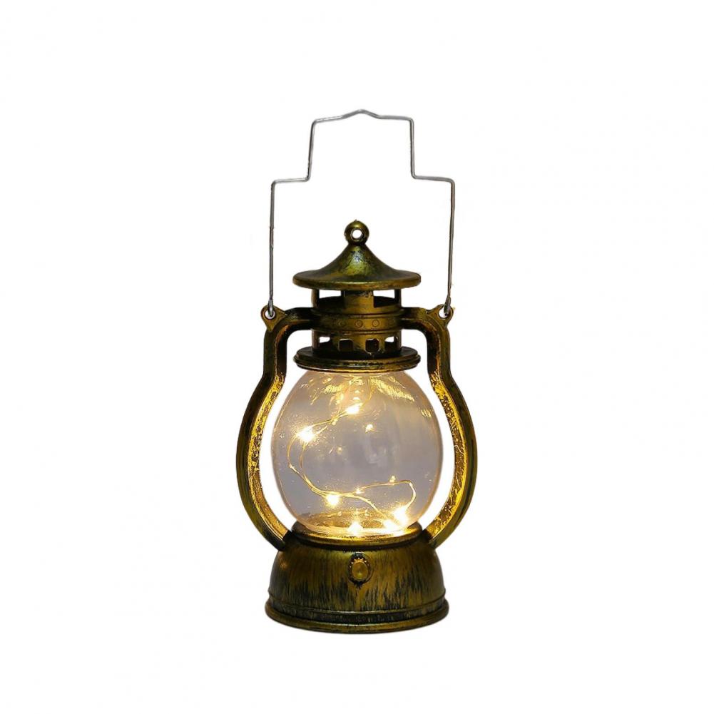 Retro Lantaarn Led Kaarslamp Zacht Licht Decoratieve Draagbare Vintage Kerst Elektrische Lamp: Blauw