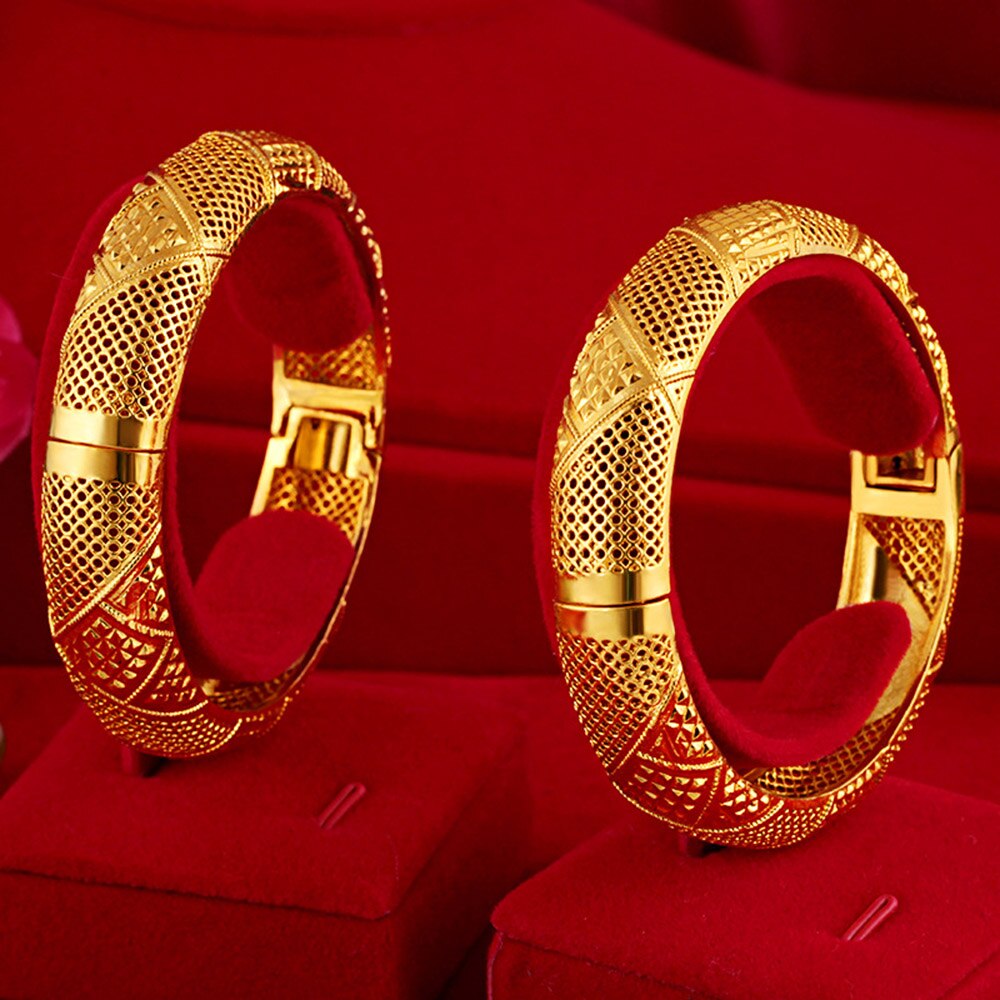 Vrouwen Hoogste Ethiopië Dubai Moslim Bruid Bruiloft Armband Afrika Arabië Turkije 18K Gouden Sieraden Niet Vervagen