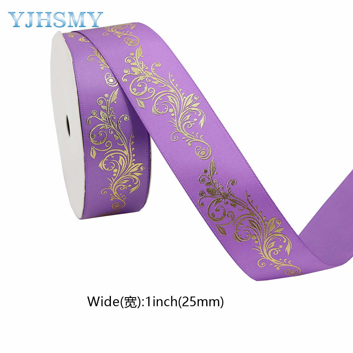 1 Inch Goudfolie Satijnen Lint Gedrukt Bloem Voor Diy Craft Cadeaupapier Bruiloft Verjaardag Party Decoratie 5 Yards: Antique Copper / L