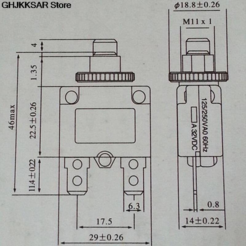 1Pc Circuit Breaker Overload Protector Switch Fuse 3A 4A 5A 6A 8A 10A 15A 20A 30A Thermal Switch Overload Protector Push Button