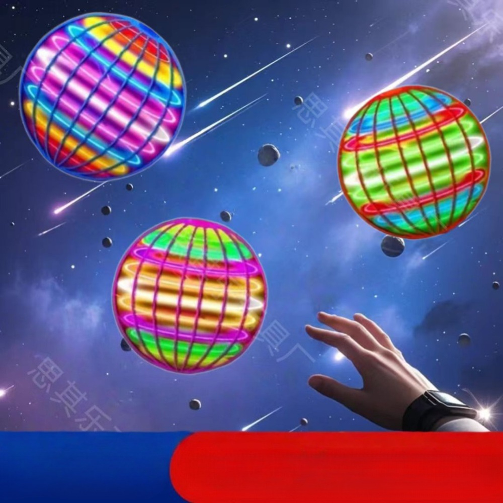 Flying Ball Children's Hand Controlled Color LED Cosmic Globe 360 ° Rotating Suspension Ball Suitable for Indoor and Outdoor Toy