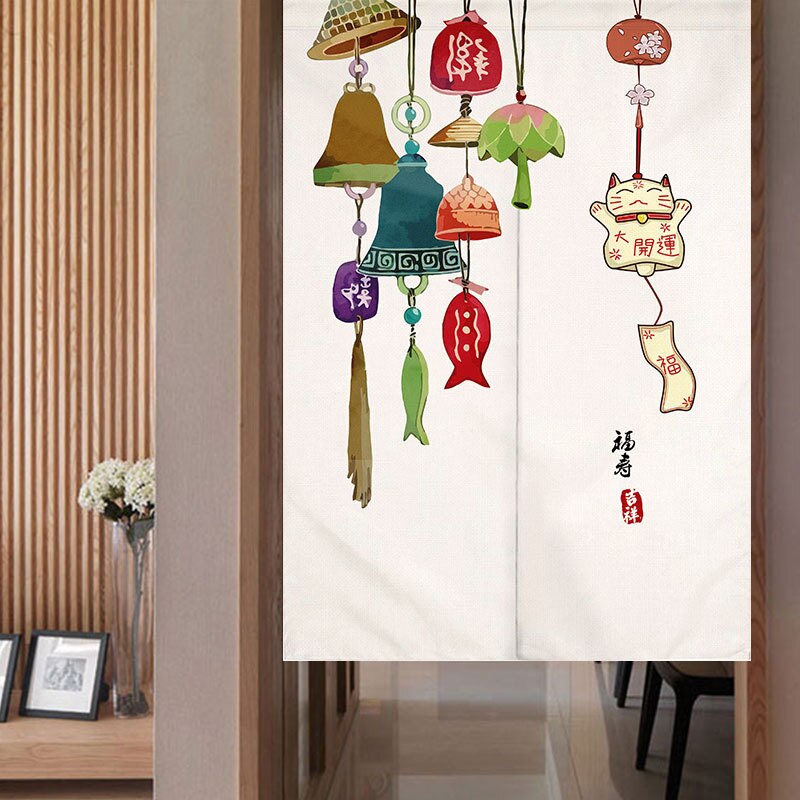 Japanse Windgong Deur Gordijn Partitie Gordijn Keuken En Badkamer Decoratieve Half Gordijn Feng Shui Gordijn Noren