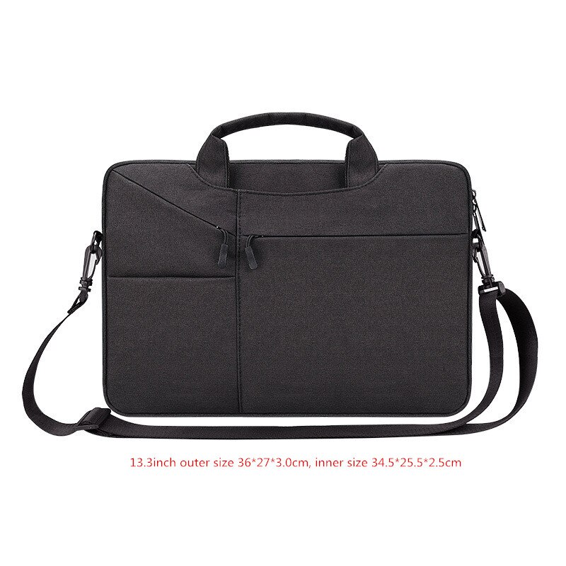 Men's Women's Shockproof Briefcase Laptop Bag Documents Cell Phone Storage Shoulder Tote Crossbody Travel Office Business Pouch: Black S