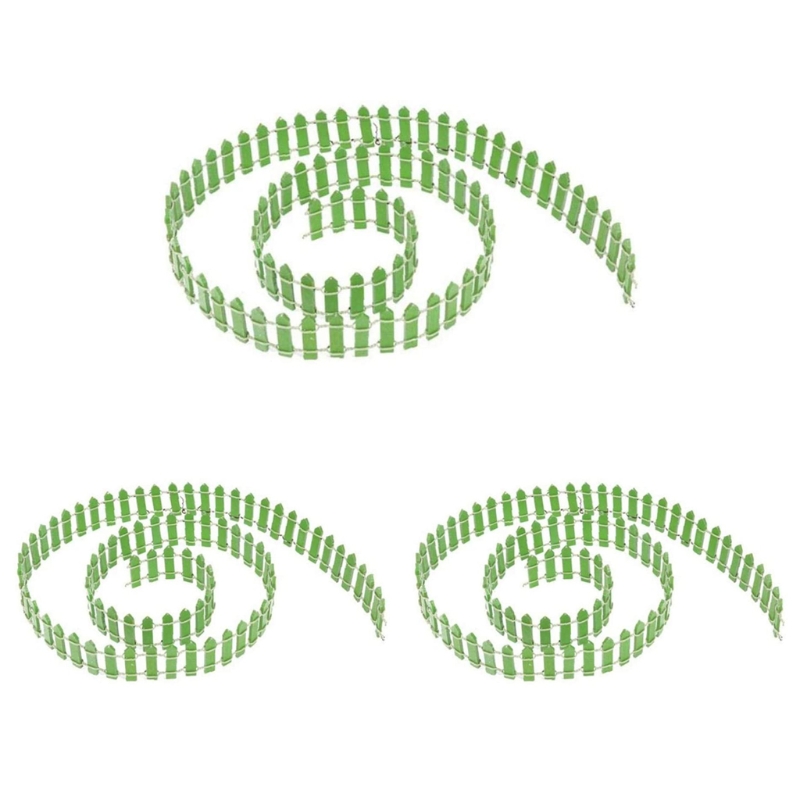Mini vallas de madera para jardín en miniatura, accesorio pequeño de madera de 50lb, 3 piezas, 90x5cm, ideal para Micro paisajismo: light green