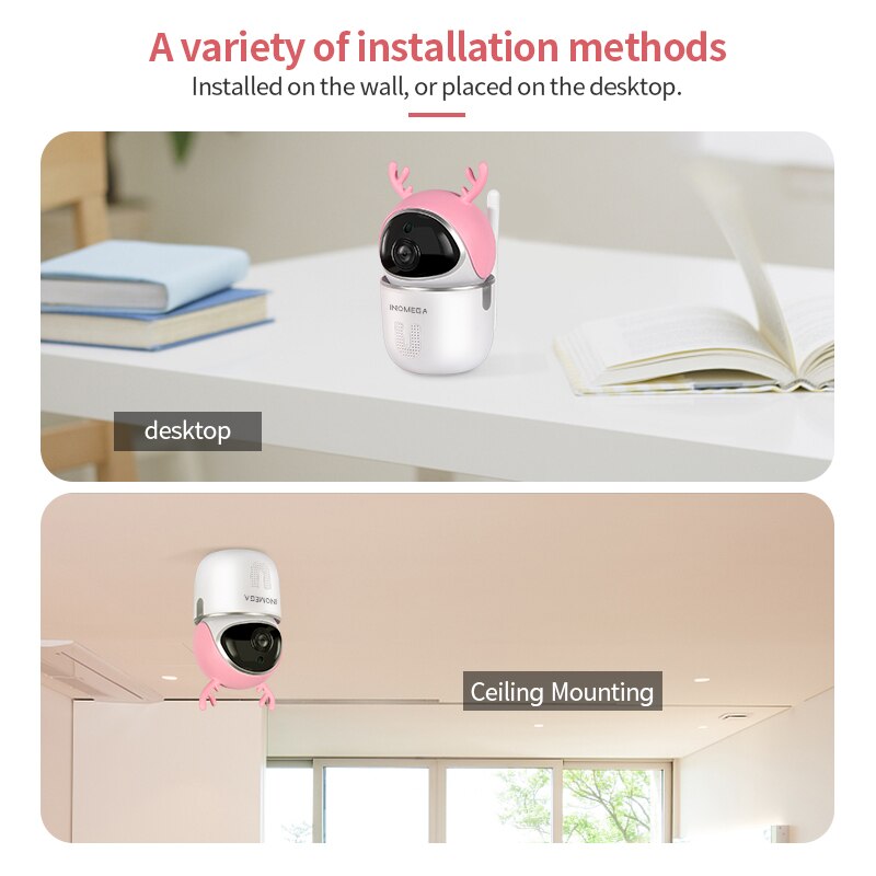 INQMEGA – caméra de vidéosurveillance réseau WiFi sans fil, 4mp, avec suivi automatique, moniteur de sécurité à domicile, mignon et
