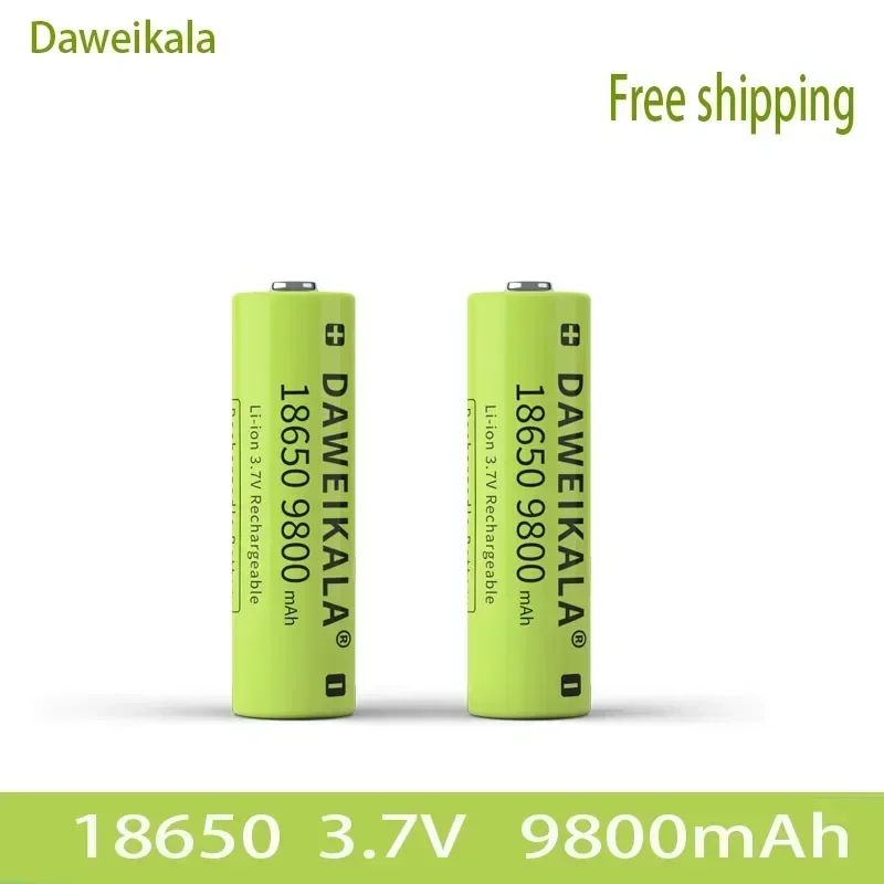 3.7V 18650 9800mAh capacity lithium-ion rechargeable battery flashlight battery+charger: Silver