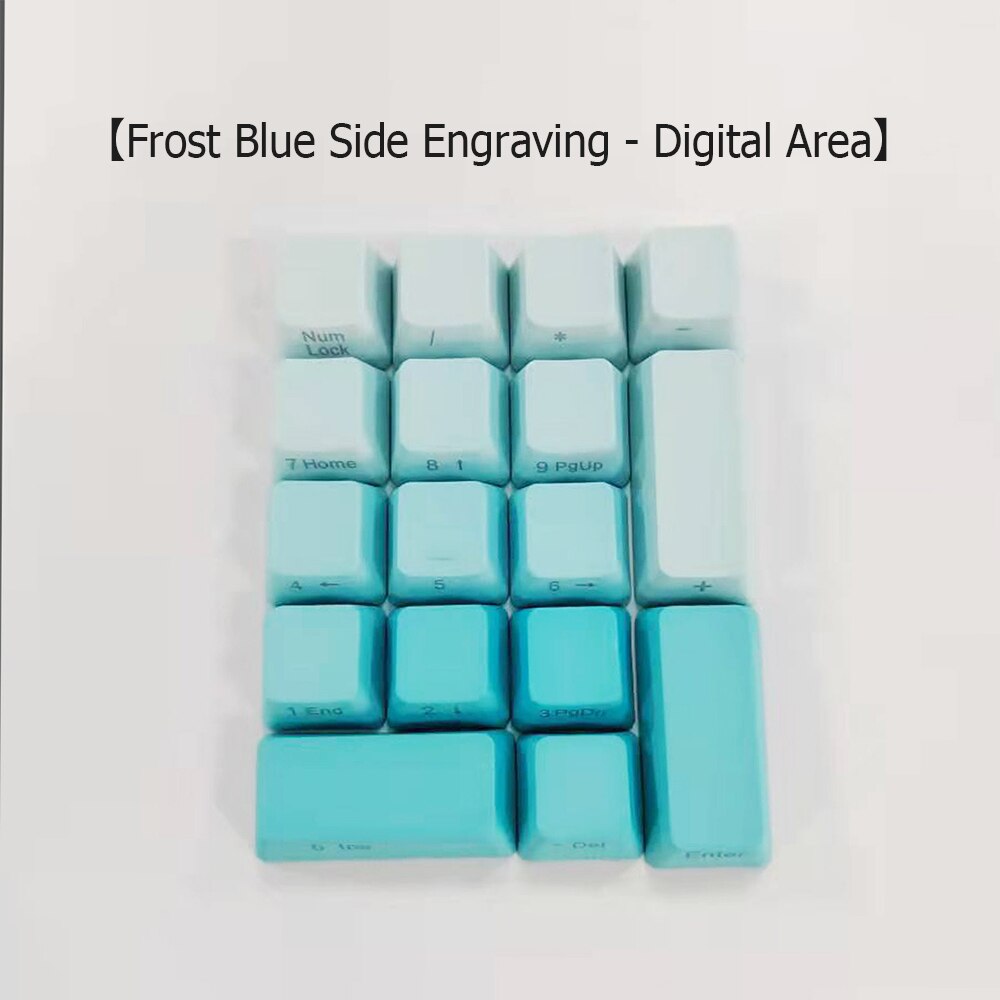 Eagiacme-teclas de teñido PBT Dip para teclado mecánico MX Switch, para juegos, OEM, Color degradado de altura, 104 Uds.: Digital area-L blue