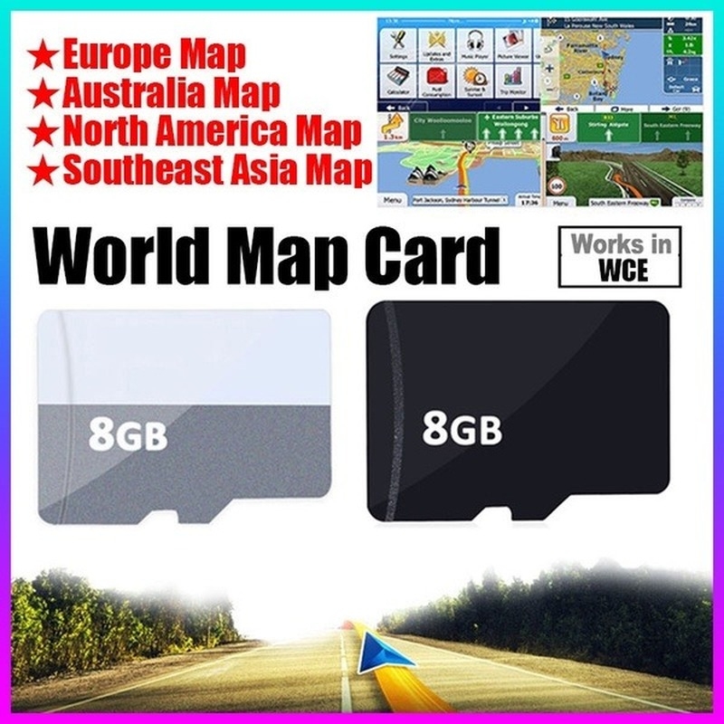 8Gb Wereld Kaart Kaart Voor Gps Navigator/MP5 Speler Europa Kaart/Australië Kaart/Noord-amerika Kaart/Zuidoost-azi Ë Kaart Tf-kaart