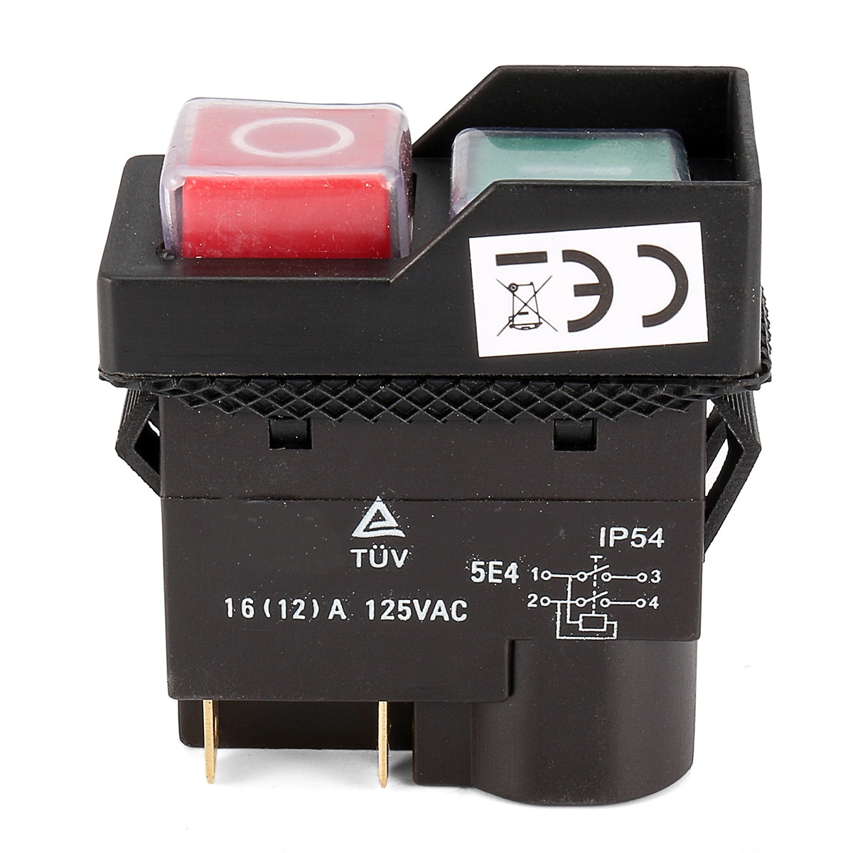 Start Stop No Volt Release Switch Fit Machines Start Stop On Off Volt Release Switch for Workshop Machines KJD17 125V 16A 4Pin
