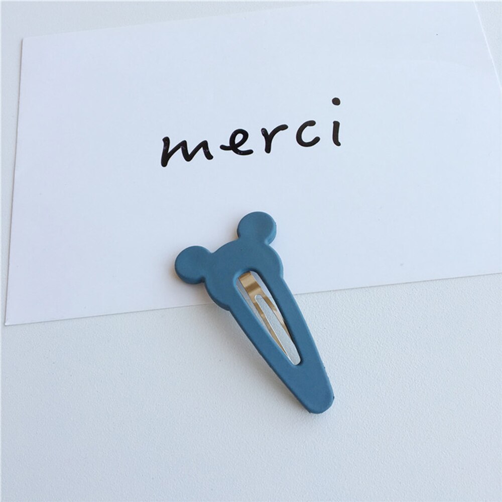 1Pc Matte Vernis Bb Clips Meisjes Haarspeld Konijnenoren Haar Clips Voor Meisjes Kinderen Haar Accessoires: navy blue