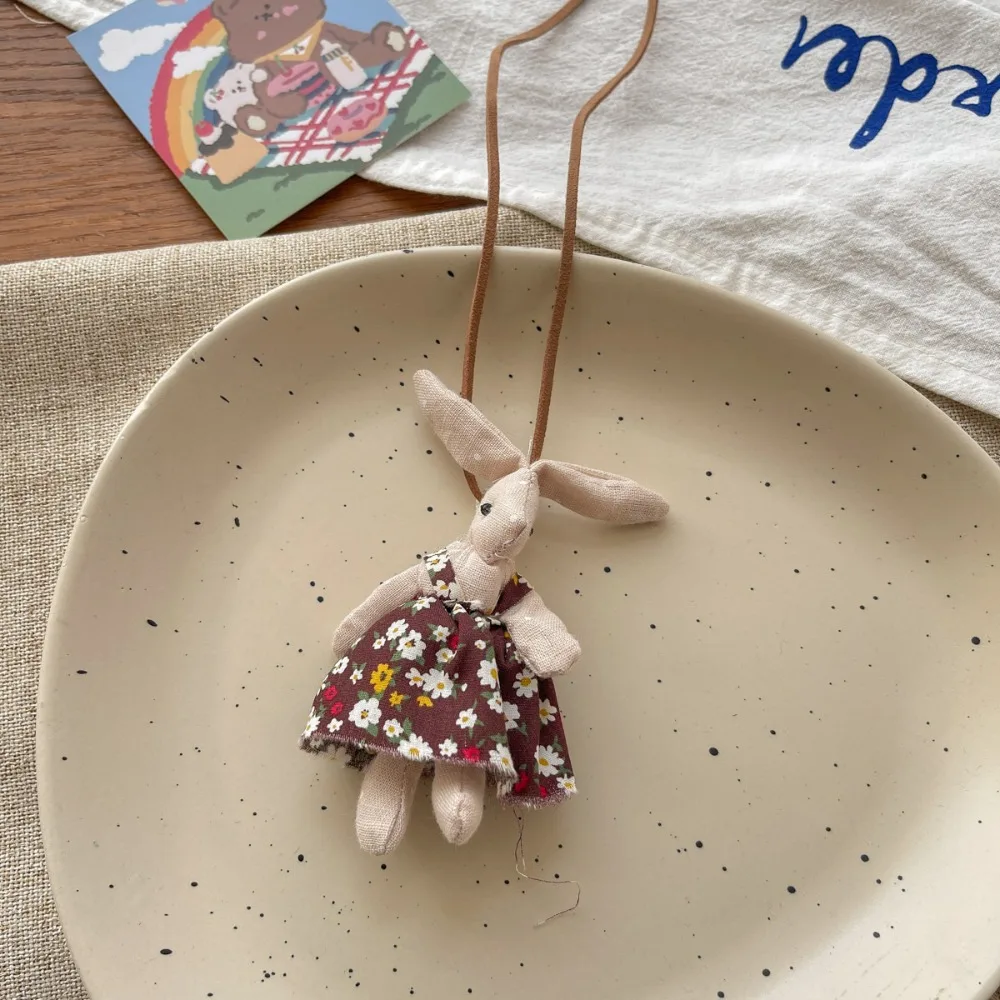 zur Seite fahren Kette Zubehör Stoff freundlicher Halskette Hase Pilz niedlichen Ebene Anhänger Schlüsselband Stoff Kawaii hängende Ornamente