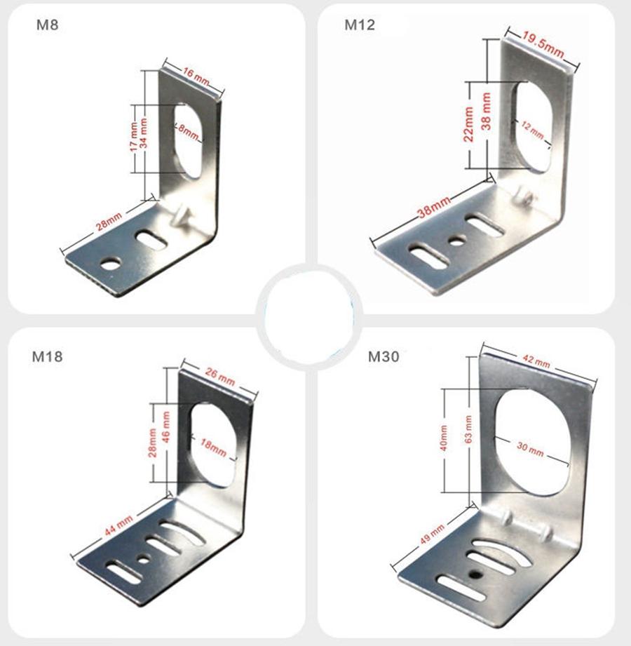 Support en L pour capteurs de proximité M8/M12/M18/M30, Support de commutateur