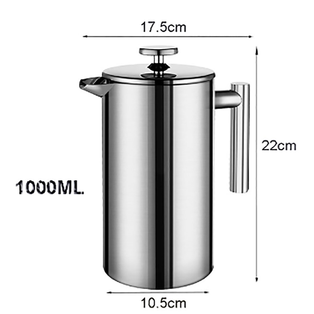 Coffee Maker French Press Stainless Steel Espresso Coffee Machine Double-Wall Insulated Coffee Tea Maker Pot: 100ML