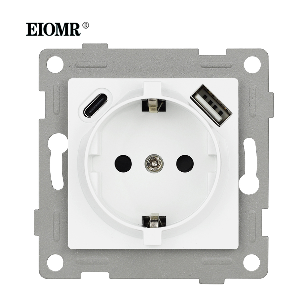 EIOMR K1 Series Multiple Frames White Crystal Glass Panel EU FR Sockets and Switches Dimmer Fan Foot Lamp Rj45 Outlet Module DIY: Type 13