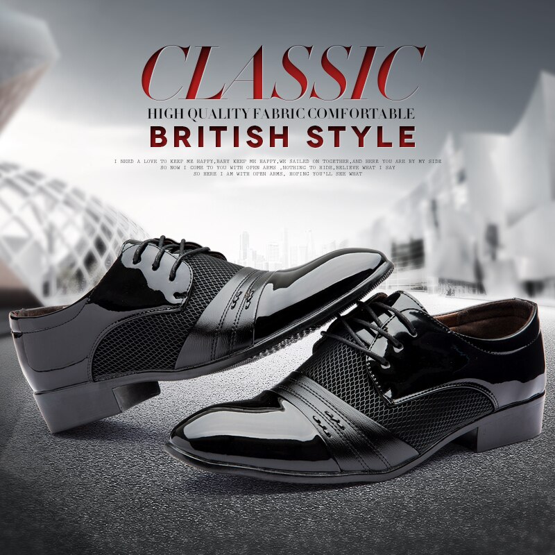 Chaussures plates respirantes pour hommes, chaussures de mariage à bout pointu, nouvelle