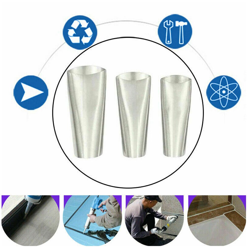 14pcs/set Applicator Tool Joint Filling Home Improvement Finisher Detachable Bathroom Door Stainless Steel Caulking Nozzle
