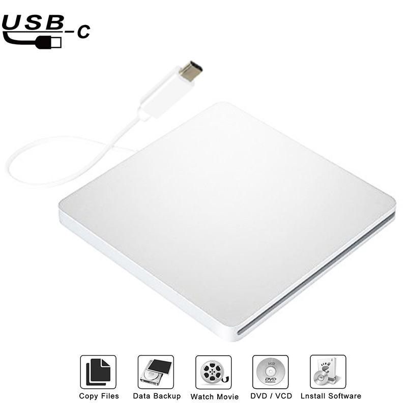 USB 3.1 Type C Externe Slot in Laden CD DVD RW Optische Drive Brander Super Drive Voor voor Mac/ PC/Apple Laptop/OS/Windows