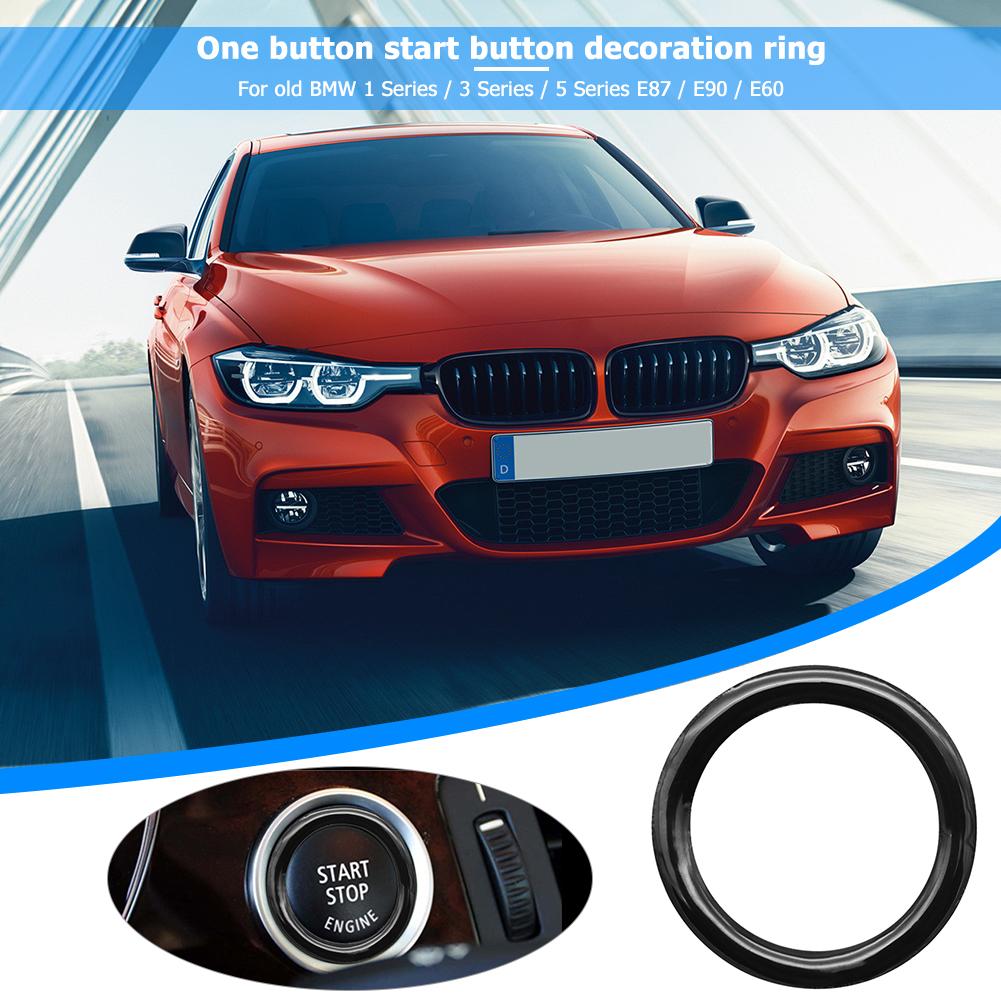 Bilmotor start stopp knapp dekorationsring trim bilar bil biltillbehör styling för bmw 1/3/5 serie  e87 e90 e60 320