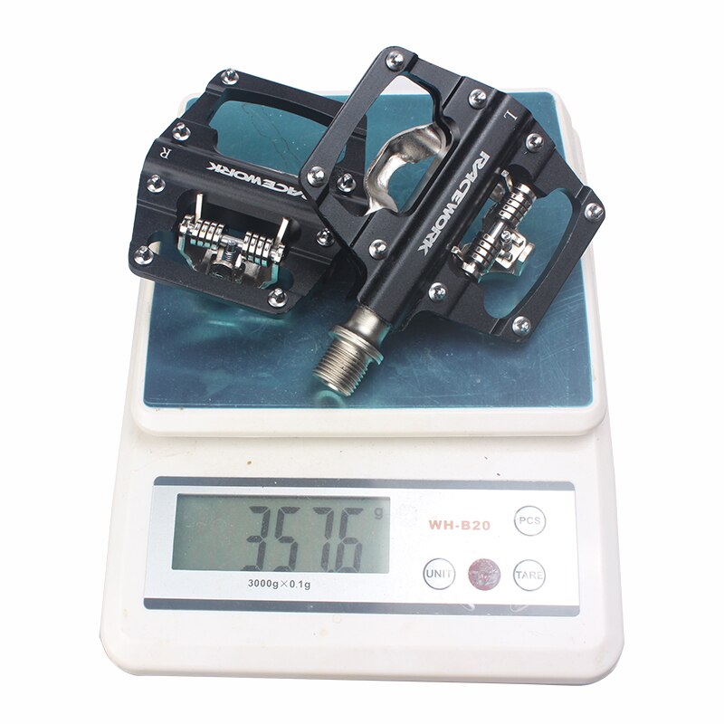 Racework Mtb Bike Klikpedalen Zelfsluitende Cnc Aluminium Du Lager Spd Dubbele Platte Platform Mountainbike Pedaal