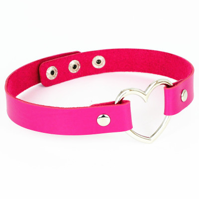 Harajuku Punk PU Leather Love Heart Collar Choker Necklace Goth Gothic Rock Trend Jewelry Birthday Party: h