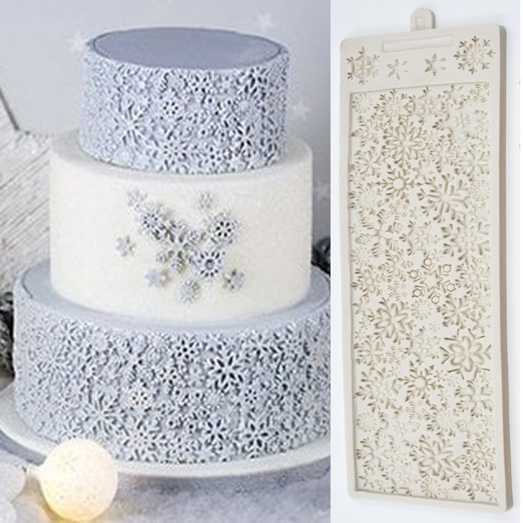Suiker Sneeuwvlokken Siliconen Mal Diy 3D Kerst Fondant Cakevorm Decoratie Silicone Mold Chocolade Craft Kauwgom Plakken K195