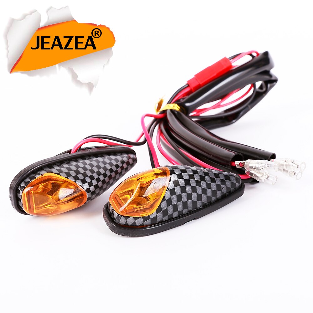 Jeazea 2 stk 12v motorcykel led lys blinklys fleksibel strip motor universal lampe til atv yamaha