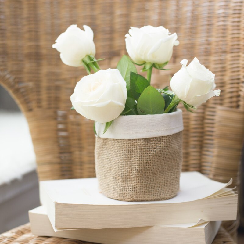 Maceta de papel Kraft lavable para flores, maceta de escritorio para suculentas, contenedor reutilizable, bolsa de almacenamiento multifunción, decoración del hogar