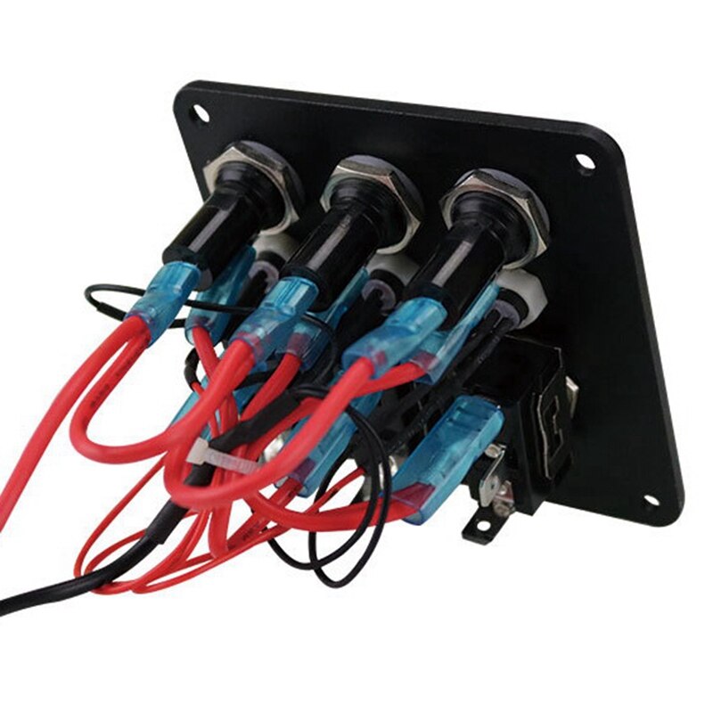 3 Gang Marine Schakelaar Paneel Met Led Licht Dc 12V-24V Fused Op/Off Overbelasting schakelaar Panel Voor Boot Rv