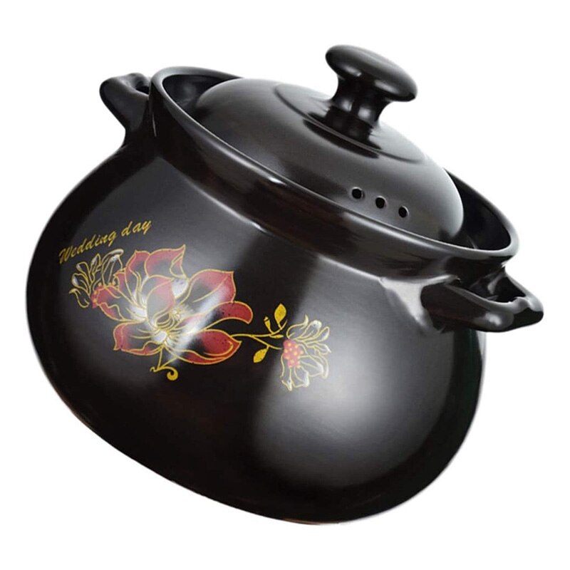 Health Soup Pot Household Stew Pot with High Temperature Resistance Ceramic Casserole Soup Pot with Lid