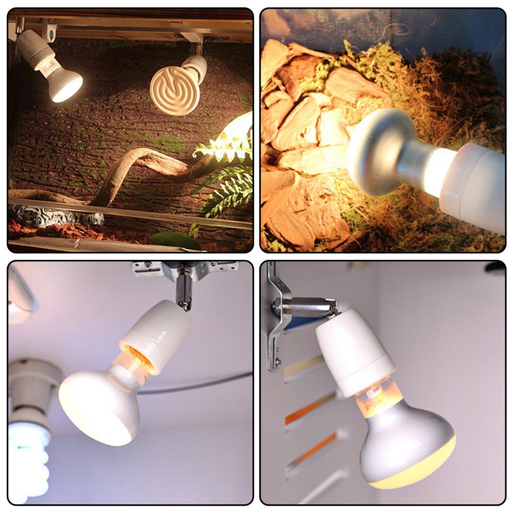 Ceramic E27 Lamp Holder With ON/OFF Button Switch Reptile Pet Heating Lamp Base Rotatable Bulb Holder For Reptile Lamp Holder